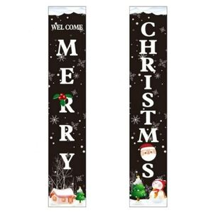 Christmas Decorations Outdoor Yard Front Porch Sign Set Banner Hanging Merry Chr
